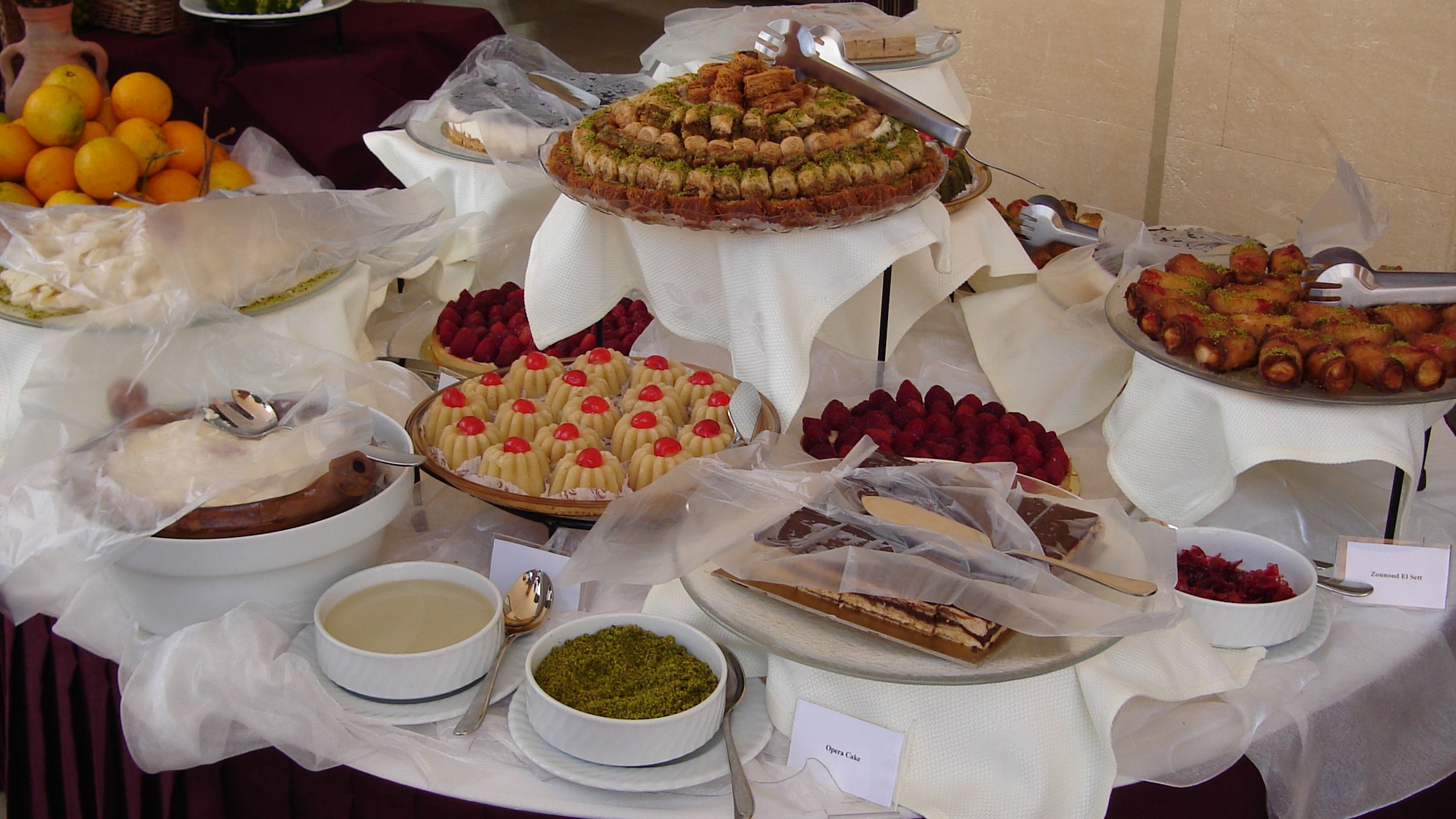 dessert at yamama restaurant at al sayedah zeinab hotel damascus syria