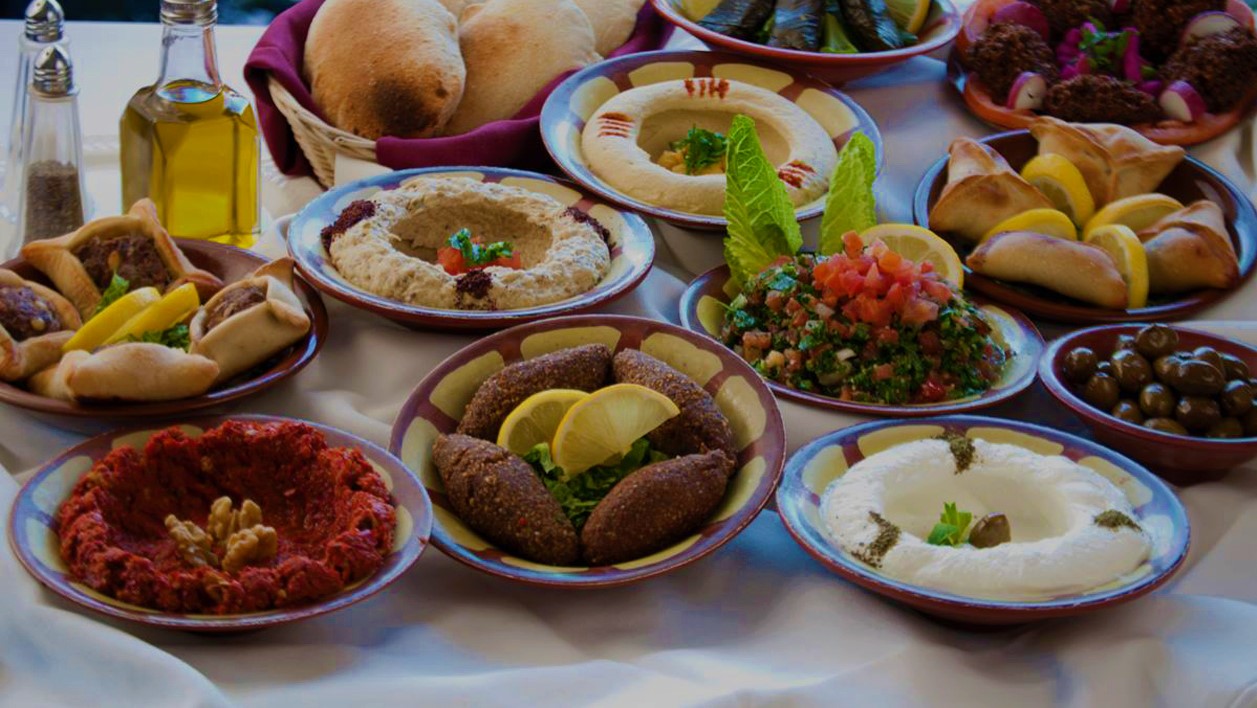mezze at yamama restaurant at al sayedah zeinab hotel damascus syria